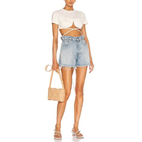 miu miu paper bag shorts|Natural Denim Shorts .